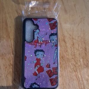 Betty Boop Purple Glitter Phone Case Galaxy 24 Plus